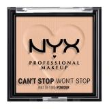 NYX Professional Makeup Can't Stop Won't Stop Mattifying Powder Pudr pro ženy 6 g Odstín 03 Light Medium