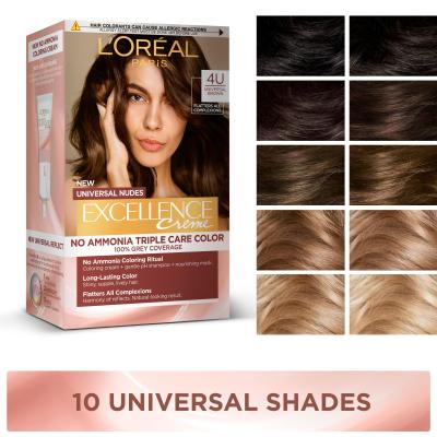 L&#039;Oréal Paris Excellence Creme Triple Protection Barva na vlasy pro ženy 48 ml Odstín 4U Brown