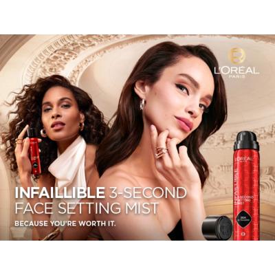 L&#039;Oréal Paris Infaillible 3-Second Setting Mist Fixátor make-upu pro ženy 75 ml