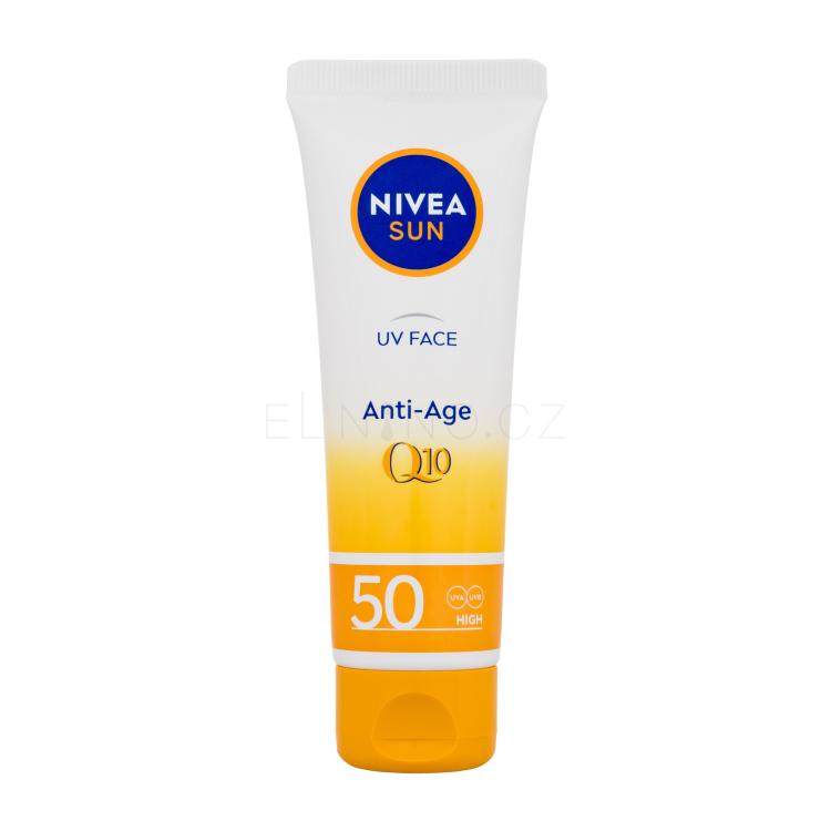 Nivea Sun UV Face Q10 Anti-Age SPF50 Opalovací přípravek na obličej pro ženy 50 ml