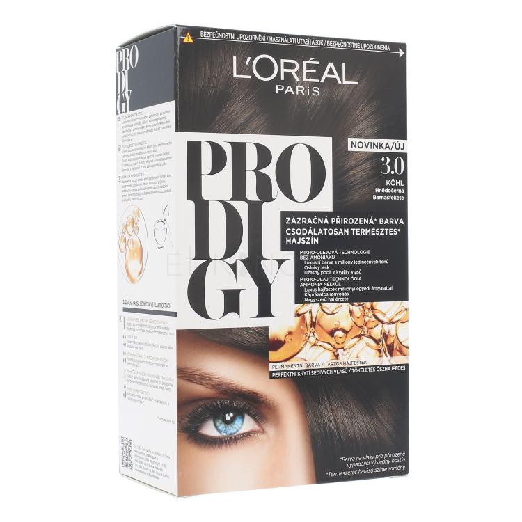 L&#039;Oréal Paris Prodigy Barva na vlasy pro ženy 1 ks Odstín 3.0 Kohl