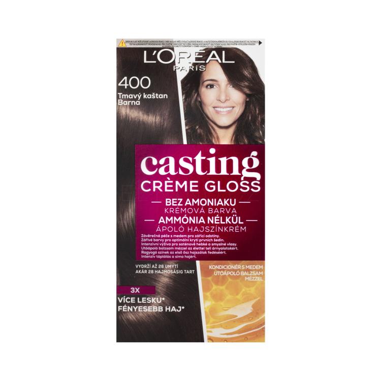 L&#039;Oréal Paris Casting Creme Gloss Barva na vlasy pro ženy 48 ml Odstín 400 Dark Brown