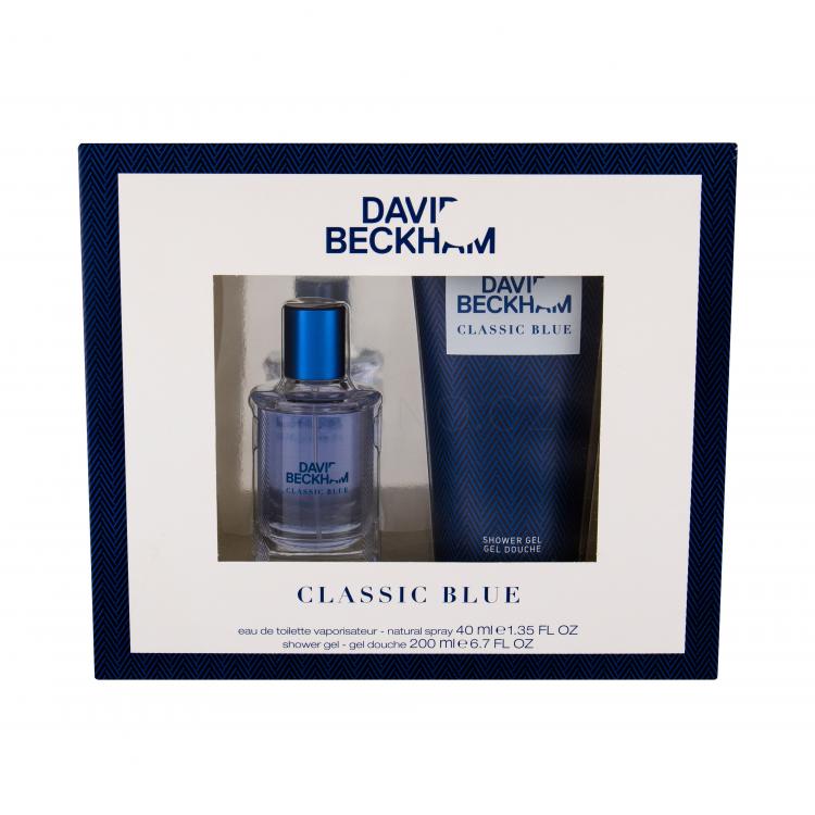 David Beckham Classic Blue Dárková kazeta toaletní voda 40 ml + sprchový gel 200 ml