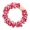 By Eloise London Silk Scrunchie Gold Heart Gumička na vlasy pro ženy 1 ks Odstín Red Leopard