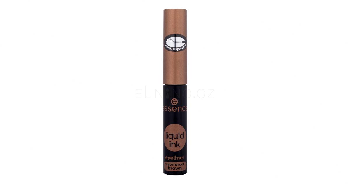 Essence Liquid Ink Eyeliner Waterproof Oční linka pro ženy 3 ml Odstín Brown ELNINO.CZ