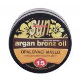 Vivaco Sun Argan Bronz Oil Glitter Effect SPF15 Opalovací přípravek na tělo 200 ml