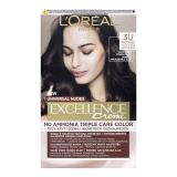 L'Oréal Paris Excellence Creme Triple Protection Barva na vlasy pro ženy 48 ml Odstín 3U Dark Brown