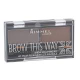 Rimmel London Brow This Way Set a paletka na obočí pro ženy 2,4 g Odstín 002 Medium Brown