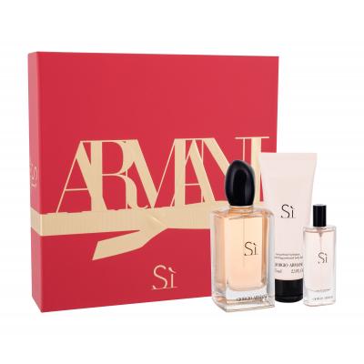 Giorgio Armani Sì Dárková kazeta parfémovaná voda 100 ml + tělové mléko 75 ml + parfémovaná voda 15 ml