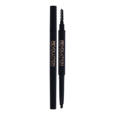 Makeup Revolution London Duo Brow Definer Tužka na obočí pro ženy 0,15 g Odstín Dark Brown
