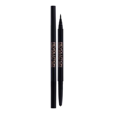 Makeup Revolution London Awesome Dual Eyeliner Felt & Kohl Oční linka pro ženy 0,18 g Odstín Black