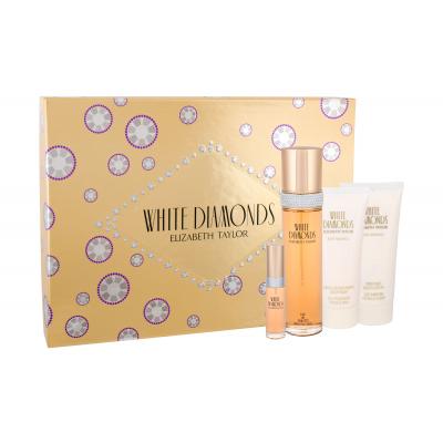 Elizabeth Taylor White Diamonds Dárková kazeta toaletní voda 100 ml + toaletní voda 10 ml + tělové mléko 100 ml + sprchový gel 100 ml