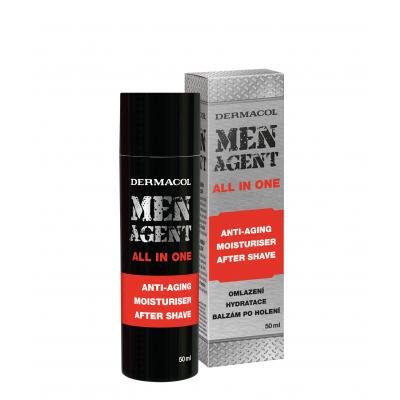 Dermacol Men Agent Anti-Aging Moisturiser After Shave All In One Balzám po holení pro muže 50 ml