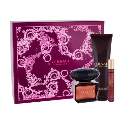 Versace Crystal Noir Dárková kazeta toaletní voda 90 ml + toaletní voda 10 ml + sprchový gel 150 ml