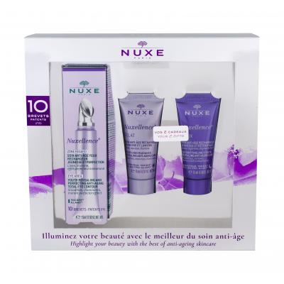 NUXE Nuxellence Dárková kazeta péče o oční okolí 15 ml + pleťové sérum 15 ml + noční pleťová péče 15 ml