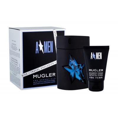 Mugler A*Men Rubber Dárková kazeta toaletní voda 100 ml rubber + sprchový gel 50 ml Plnitelný