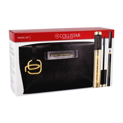 Collistar Volume Unico Dárková kazeta řasenka 13 ml + tužka na oči 1 g Black + kosmetická taštička Piquadro