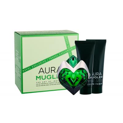 Mugler Aura Dárková kazeta parfémovaná voda naplnitelná 50 ml + tělové mléko 50 ml + sprchové mléko 50 ml Plnitelný