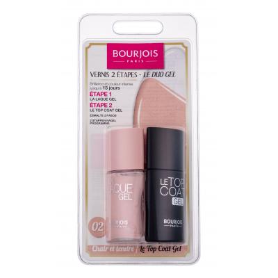 BOURJOIS Paris La Laque Gel Dárková kazeta barevný gelový lak 10 ml + vrchní gelový lak Le Top Coat 10 ml