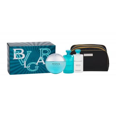 Bvlgari Aqva Pour Homme Marine Dárková kazeta toaletní voda 100 ml + balsam po holení 75 ml + sprchový gel 75 ml + kosmetická taška