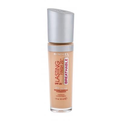 Rimmel London Lasting Finish Breathable 25HR SPF20 Make-up pro ženy 30 ml Odstín 203 True Beige