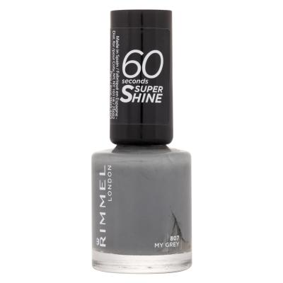 Rimmel London 60 Seconds Super Shine Lak na nehty pro ženy 8 ml Odstín 807 My Grey