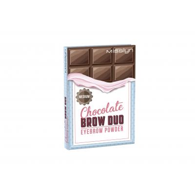 Misslyn Chocolate Brow Duo Set a paletka na obočí pro ženy 5 g Odstín 4 Medium Chocolate
