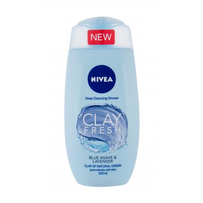 Nivea Clay Fresh Sprchový gel pro ženy 250 ml Odstín Blue Agave & Lavender