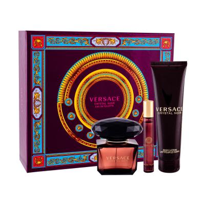 Versace Crystal Noir Dárková kazeta toaletní voda 90 ml + toaletní voda 10 ml + tělové mléko 150 ml