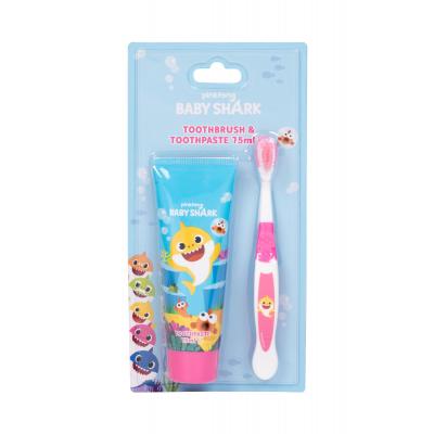 Pinkfong Baby Shark Dárková kazeta zubní kartáček 1 ks + zubní pasta 75 ml