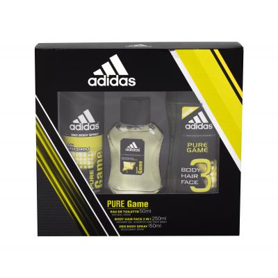 Adidas Pure Game Dárková kazeta toaletní voda 50ml + deospray 150 ml + sprchový gel 250 ml