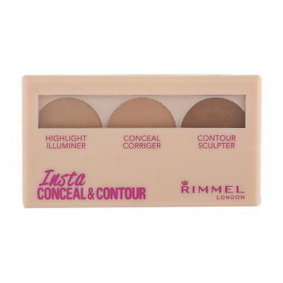 Rimmel London Insta Conceal & Contour Konturovací paletka pro ženy 8,4 g Odstín 020 Medium