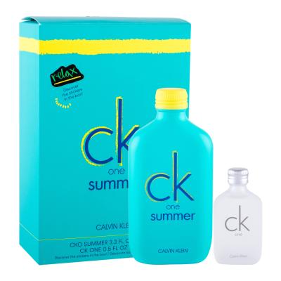 Calvin Klein CK One Summer 2020 Dárková kazeta toaletní voda 100 ml + toaletní voda CK One 15 ml + samolepky