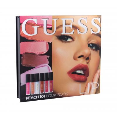 GUESS Look Book Lip Dárková kazeta rtěnka 3 x 4 ml + lesk na rty 3 x 4 ml + zrcátko