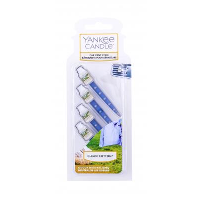 Yankee Candle Clean Cotton Vent Stick Vůně do auta 4 ks