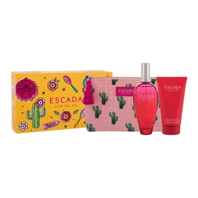 ESCADA Flor del Sol Dárková kazeta toaletní voda 100 ml + tělové mléko 150 ml + kosmetická taštička