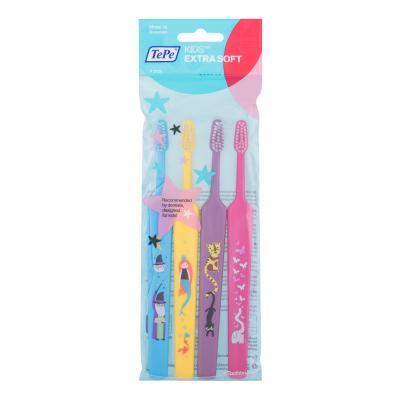 TePe Kids Extra Soft Klasický zubní kartáček pro děti 4 ks