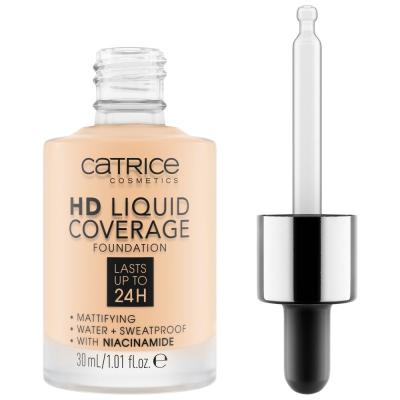 Catrice HD Liquid Coverage 24H Make-up pro ženy 30 ml Odstín 002 Porcelain Beige