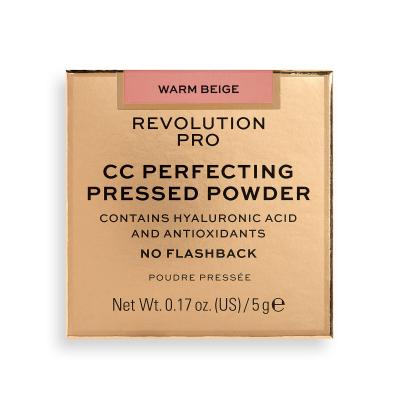 Revolution Pro CC Perfecting Press Powder Pudr pro ženy 5 g Odstín Warm Beige