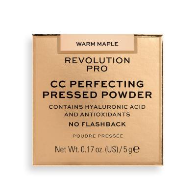 Revolution Pro CC Perfecting Press Powder Pudr pro ženy 5 g Odstín Warm Maple