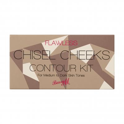 Barry M Flawless Chisel Cheeks Contour Kit Pudr pro ženy 2,5 g Odstín Medium - Dark