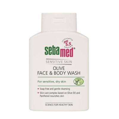 SebaMed Sensitive Skin Face &amp; Body Wash Olive Tekuté mýdlo pro ženy 200 ml
