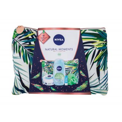 Nivea Clay Fresh Dárková kazeta sprchový gel 250 ml + hydratační krém Soft Moisturising 200 ml + balzám na rty Hydro Care 4,8 g + mycí houba + kosmetická taška