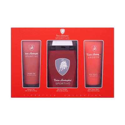 Lamborghini Sportivo Dárková kazeta toaletní voda 125 ml + sprchový gel 100 ml + balzám po holení 100 ml