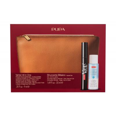 Pupa Vamp! All In One Dárková kazeta řasenka Vamp! All in One 9 ml + odličovací přípravek Two-phase Make-up Remover 50 ml + kosmetická taštička