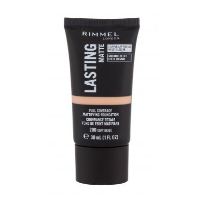 Rimmel London Lasting Matte Full Coverage Make-up pro ženy 30 ml Odstín 200 Soft Beige