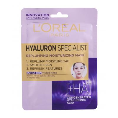 L&#039;Oréal Paris Hyaluron Specialist Replumping Moisturizing Pleťová maska pro ženy 1 ks