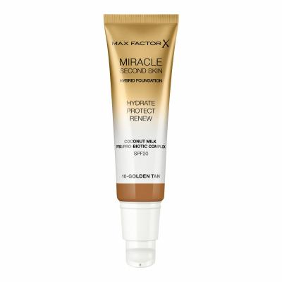Max Factor Miracle Second Skin SPF20 Make-up pro ženy 30 ml Odstín 10 Golden Tan