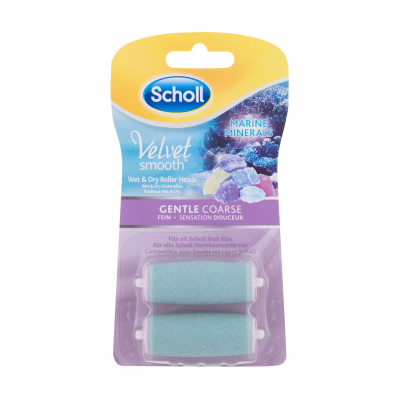 Scholl Velvet Smooth™ Marine Minerals Wet & Dry Roller Heads Gentle Coarse Pedikúra pro ženy 2 ks
