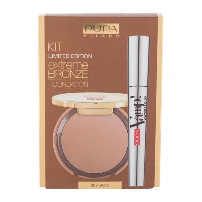 Pupa Extreme Bronze Waterproof SPF15 Dárková kazeta kompaktní make-up krém Extreme Bronze Foundation Waterproof SPF15 8,5 g + řasenka Vamp! Mascara Waterproof 9 ml 001